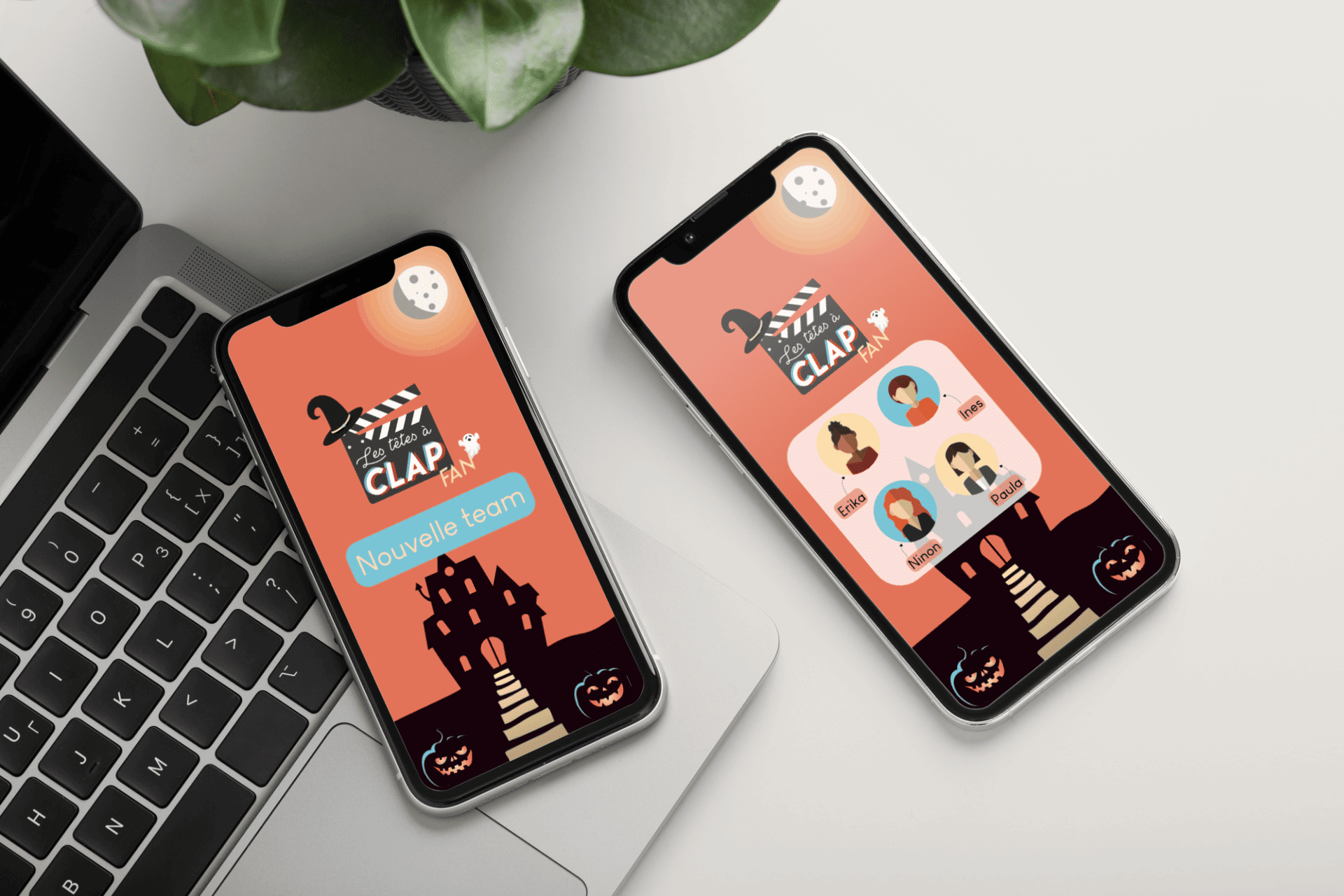 Story Instagram de Les Têtes à Clap - Fan, annonçant l'arrivée de la nouvelle équipe pour le projet tutoré, avec des avatars illustrés et un design Halloween.